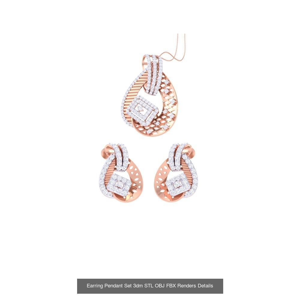 337 Earring Pendant Set 3dm STL OBJ Renders Details Collection _156