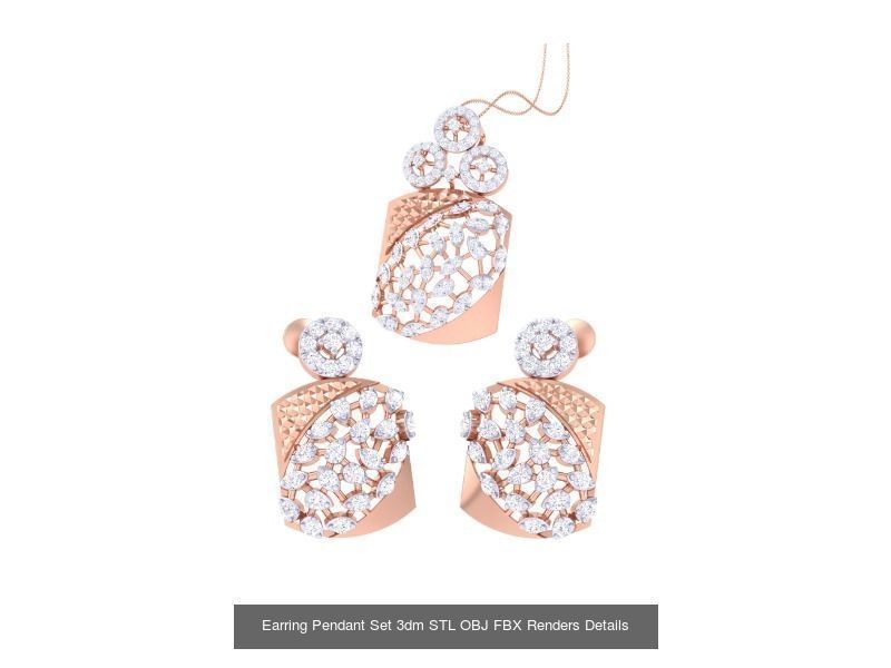 337 Earring Pendant Set 3dm STL OBJ Renders Details Collection _198