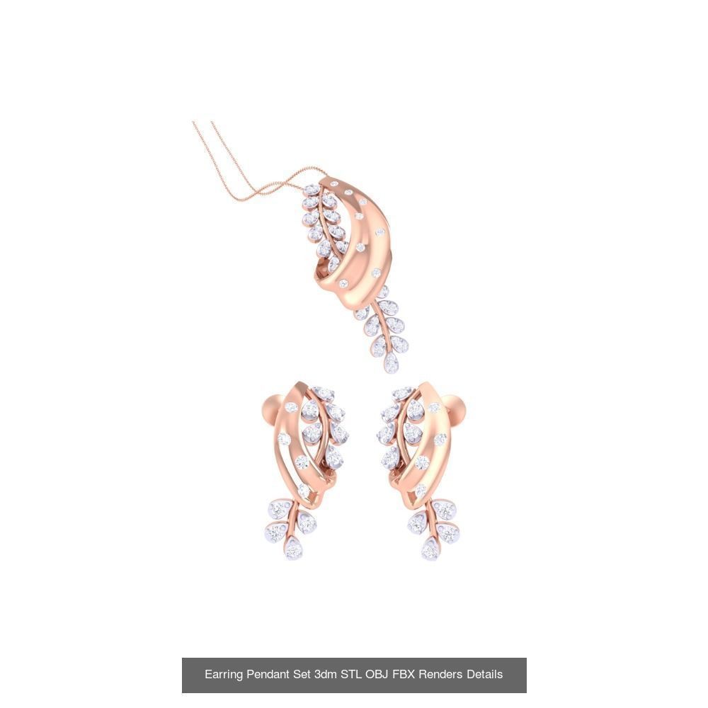 337 Earring Pendant Set 3dm STL OBJ Renders Details Collection _163