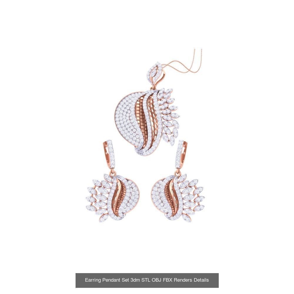 337 Earring Pendant Set 3dm STL OBJ Renders Details Collection _157