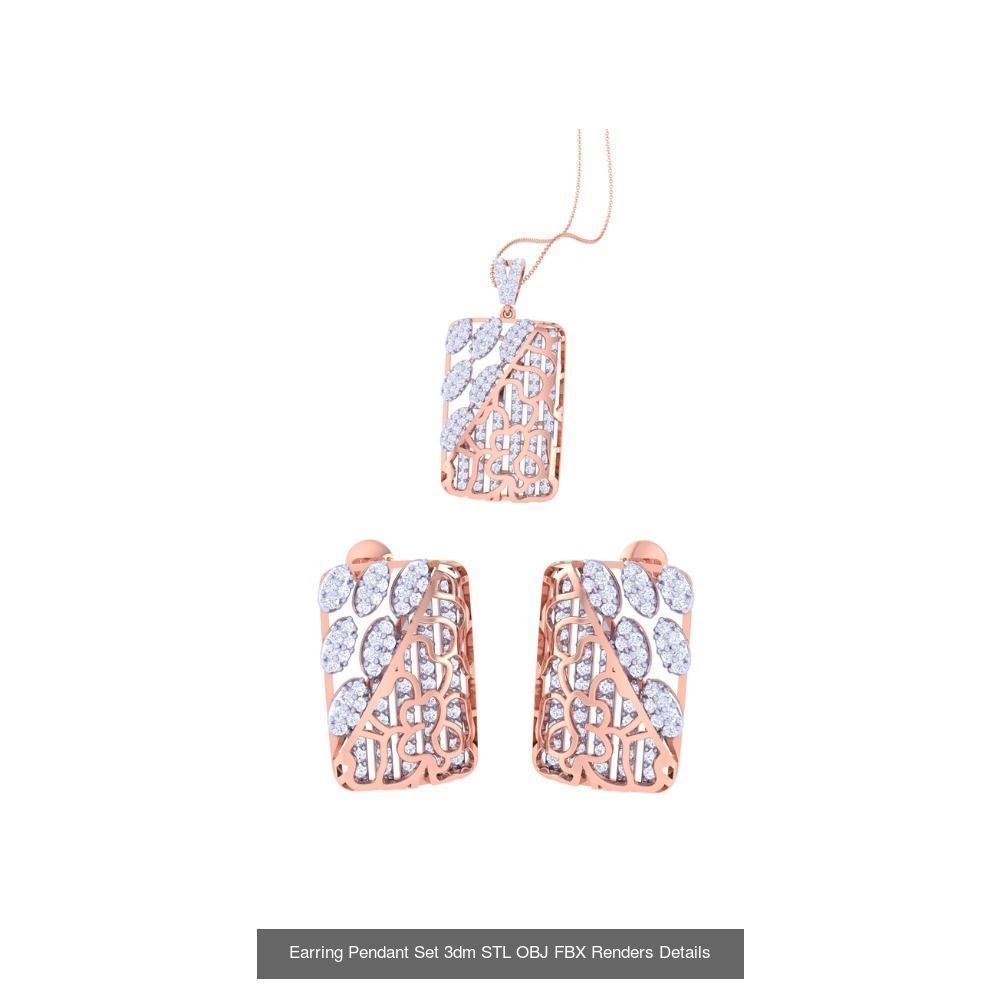 337 Earring Pendant Set 3dm STL OBJ Renders Details Collection _99