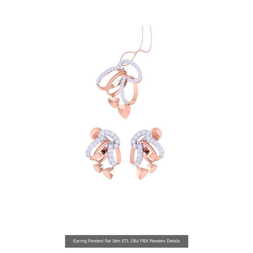 337 Earring Pendant Set 3dm STL OBJ Renders Details Collection _59