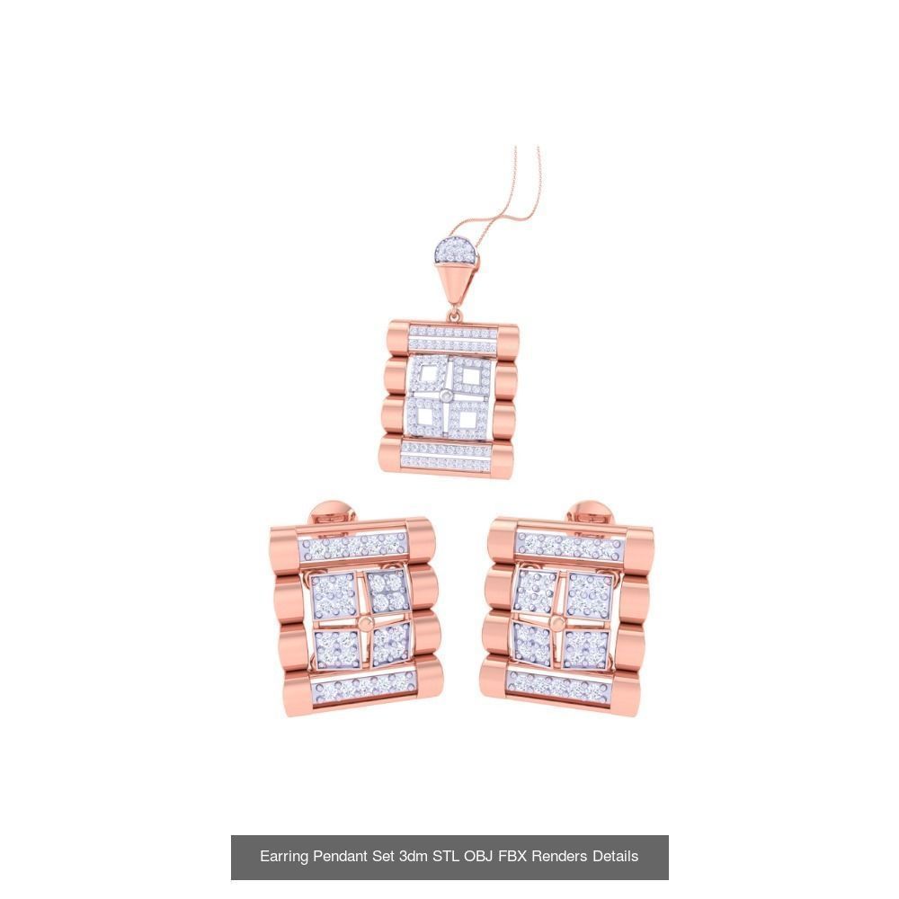 337 Earring Pendant Set 3dm STL OBJ Renders Details Collection _66