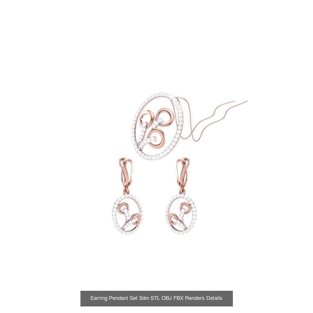 337 Earring Pendant Set 3dm STL OBJ Renders Details Collection _145