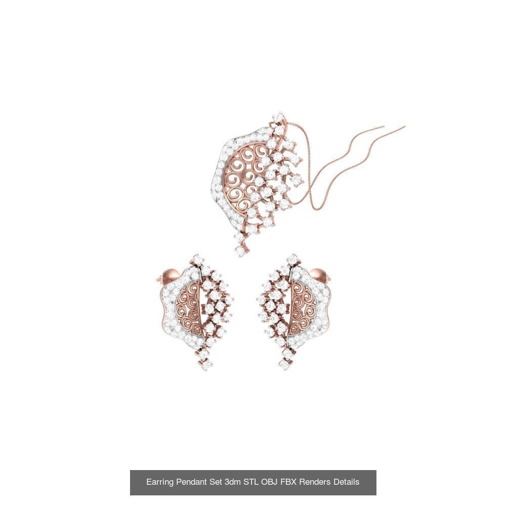 337 Earring Pendant Set 3dm STL OBJ Renders Details Collection _143