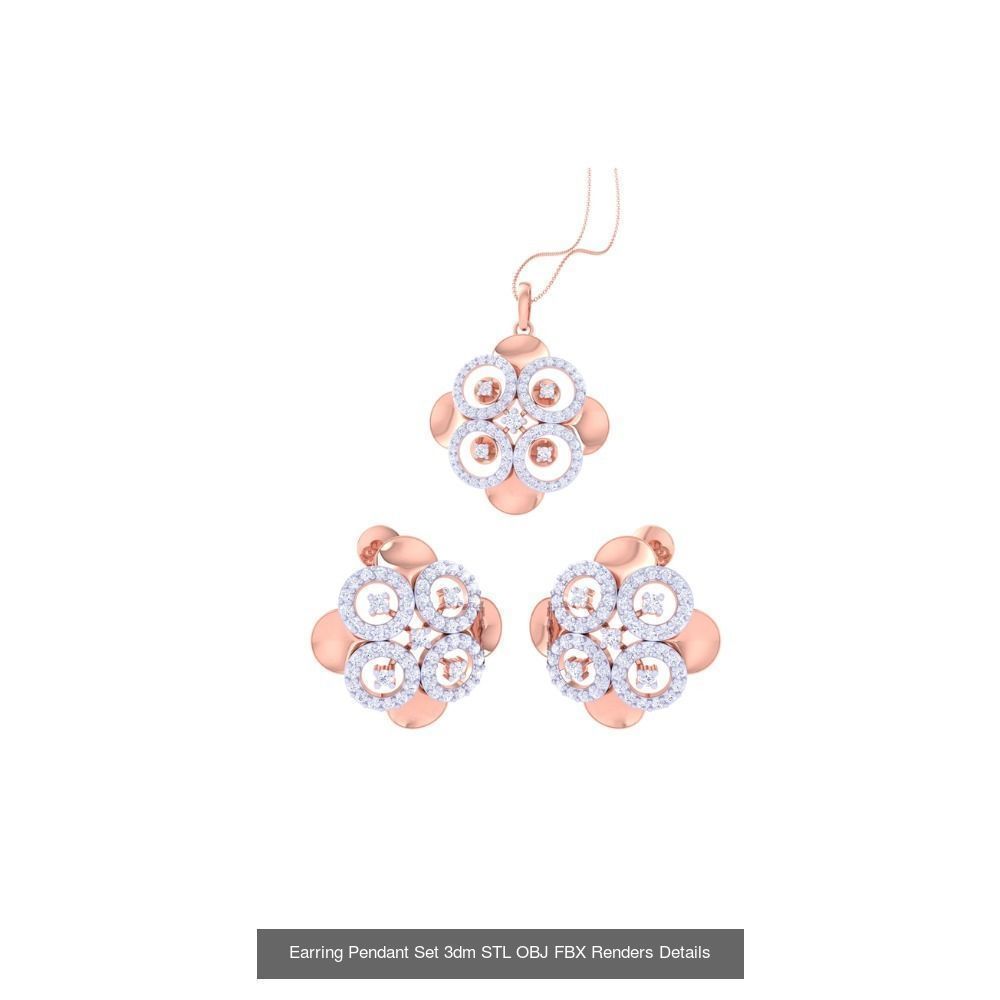 337 Earring Pendant Set 3dm STL OBJ Renders Details Collection _54