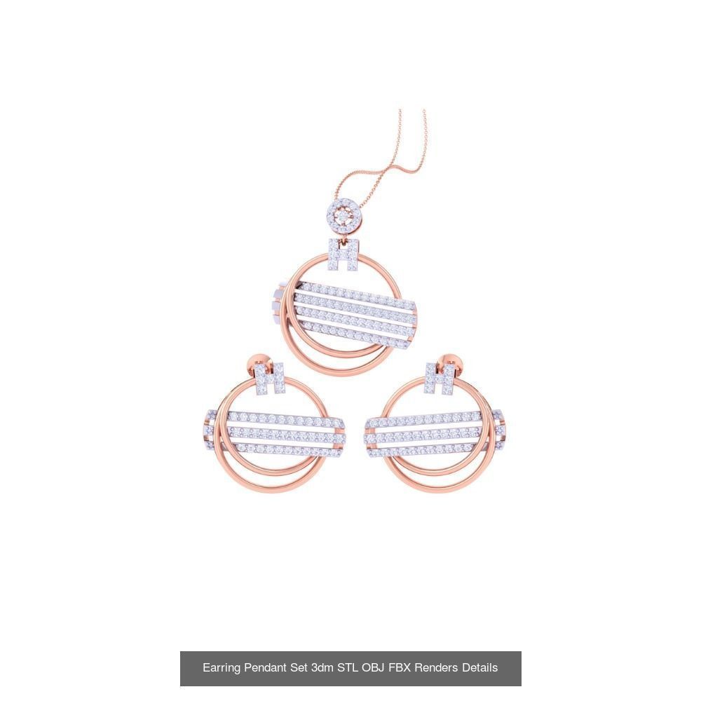 337 Earring Pendant Set 3dm STL OBJ Renders Details Collection _81