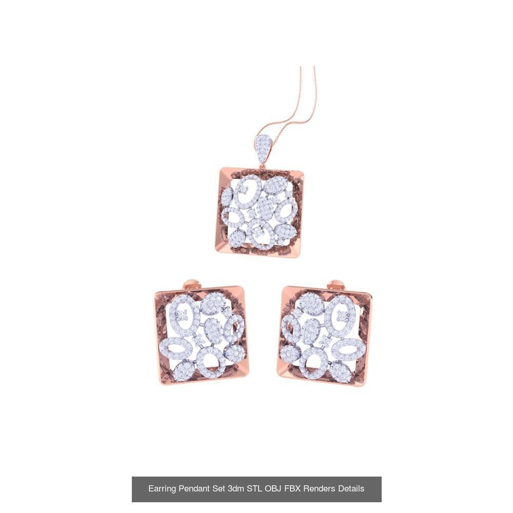 337 Earring Pendant Set 3dm STL OBJ Renders Details Collection _80