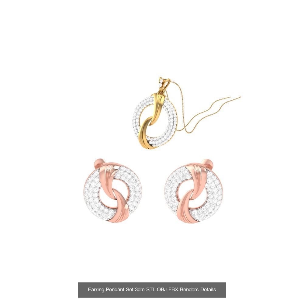 337 Earring Pendant Set 3dm STL OBJ Renders Details Collection _148