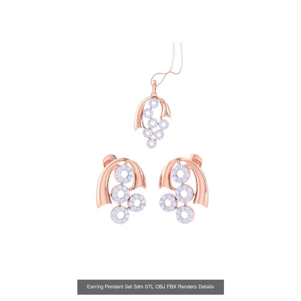 337 Earring Pendant Set 3dm STL OBJ Renders Details Collection _51