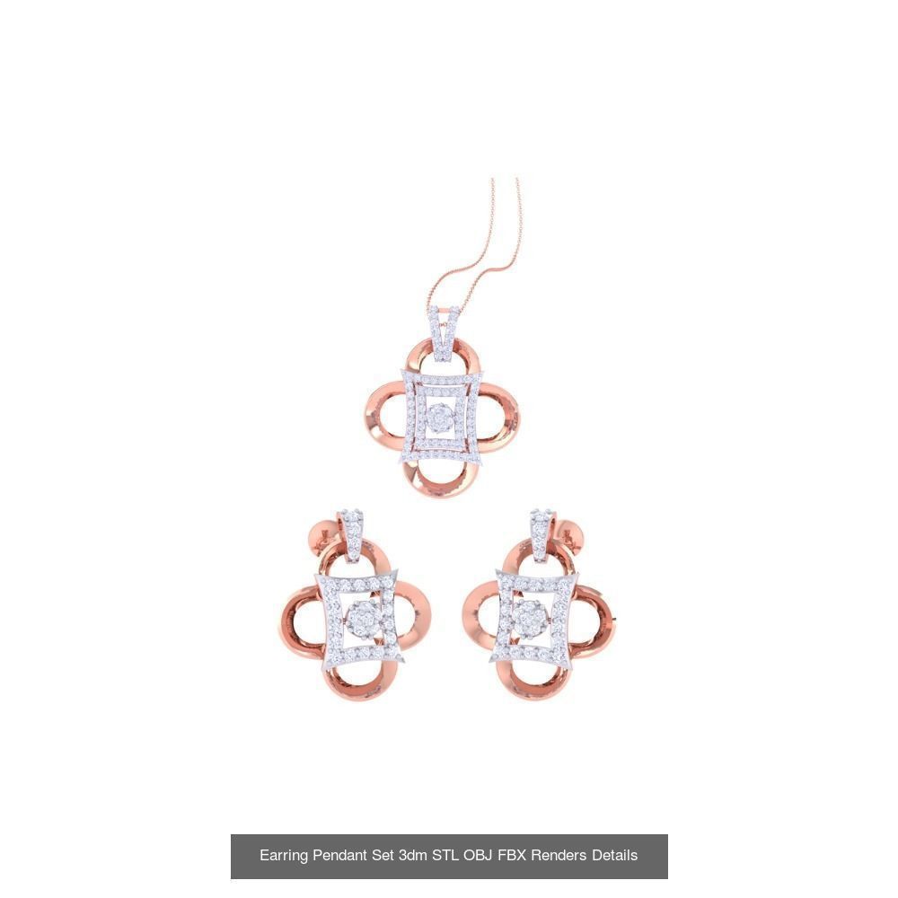 337 Earring Pendant Set 3dm STL OBJ Renders Details Collection _104