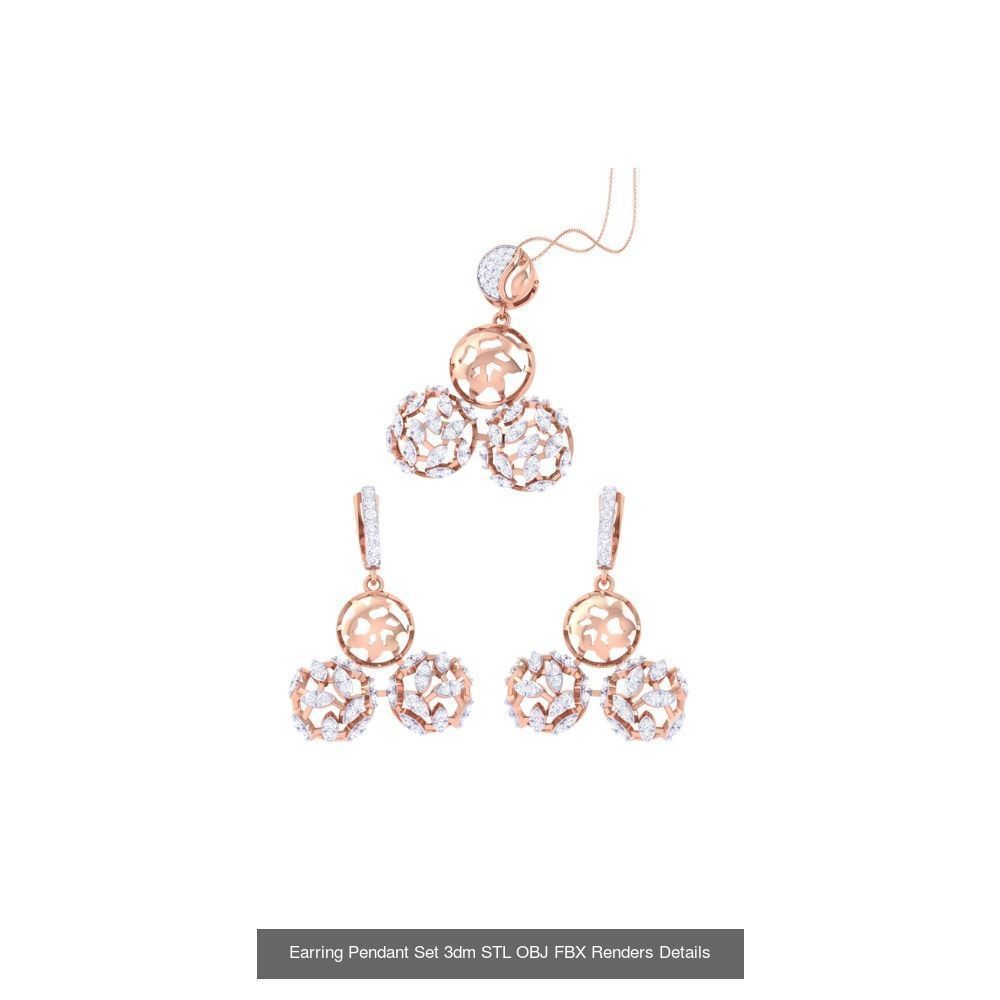 337 Earring Pendant Set 3dm STL OBJ Renders Details Collection _161