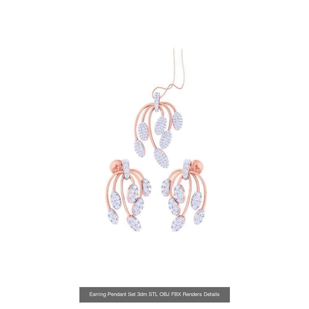 337 Earring Pendant Set 3dm STL OBJ Renders Details Collection _78