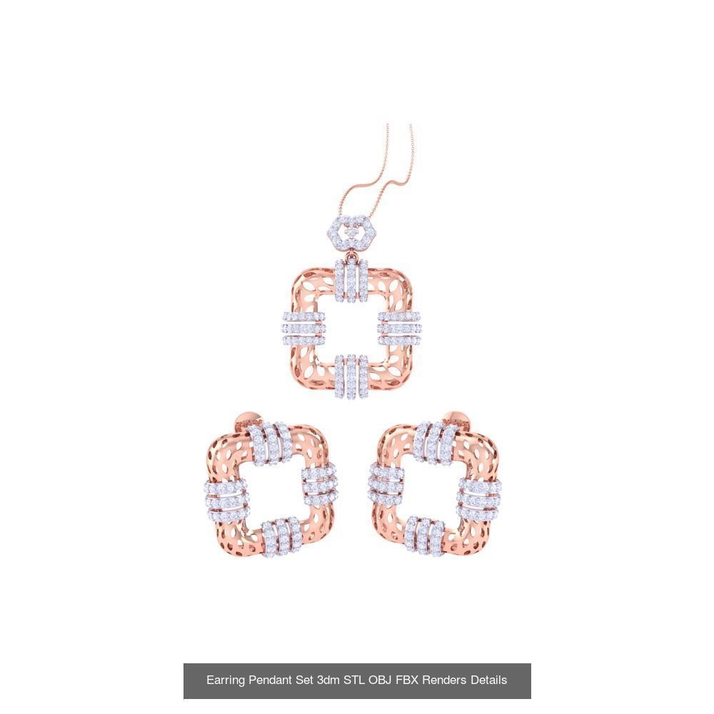 337 Earring Pendant Set 3dm STL OBJ Renders Details Collection _92