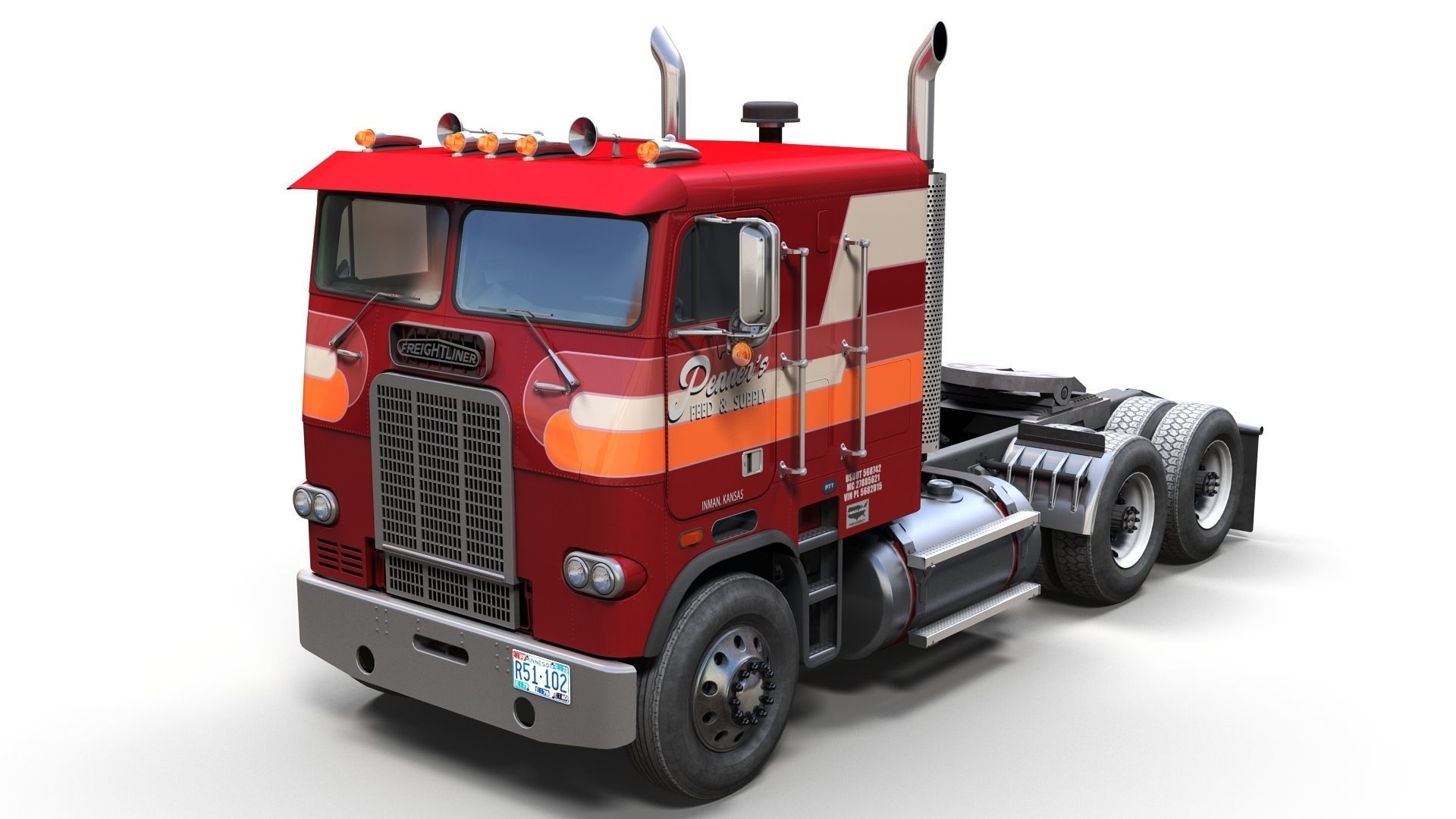 Freightliner FLT cabovers  3D Model Collection_14