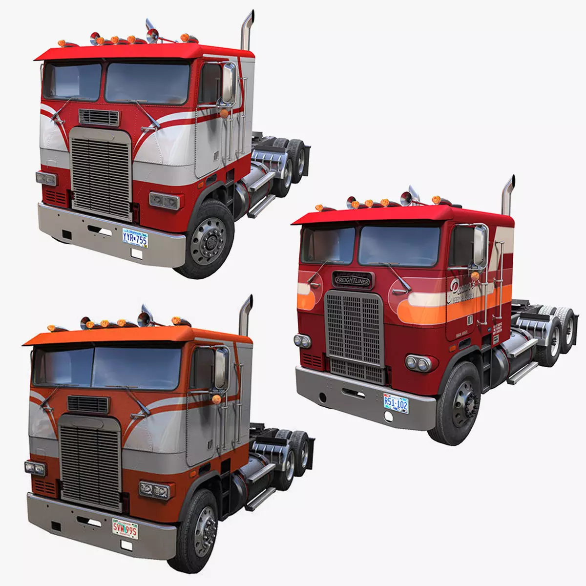 Freightliner FLT cabovers  3D Model Collection_0