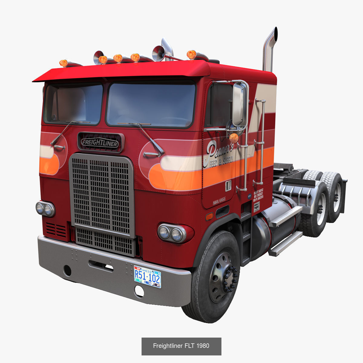 Freightliner FLT cabovers  3D Model Collection_4