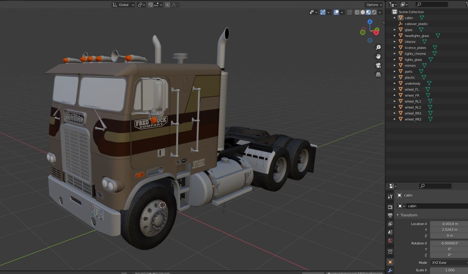 Freightliner FLT cabovers  3D Model Collection_34