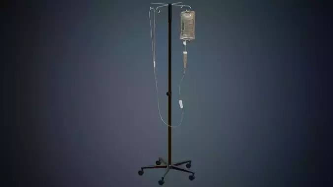 IV Stand 1A Low-poly 3D model