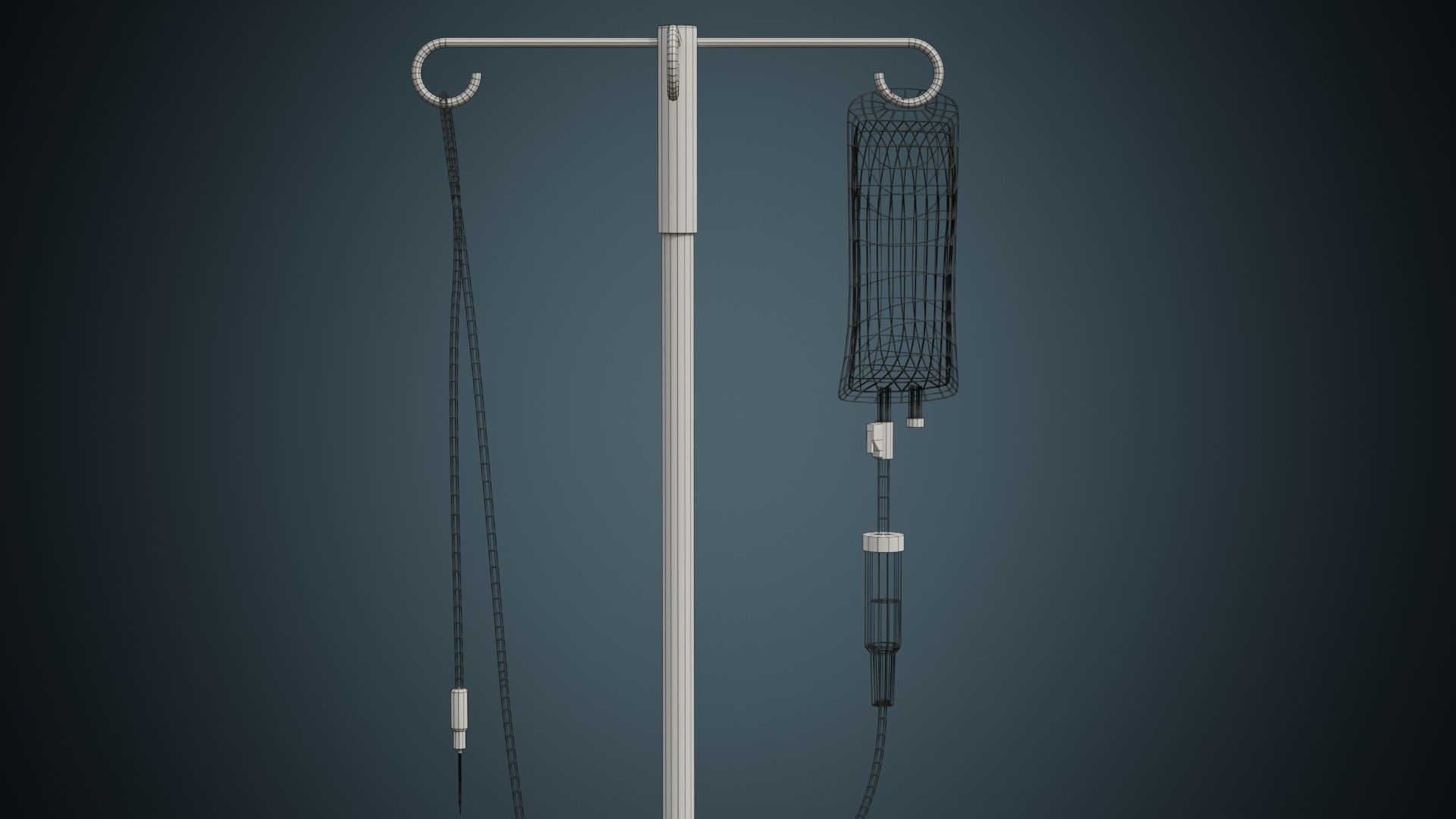 IV Stand 1A Low-poly 3D model_8