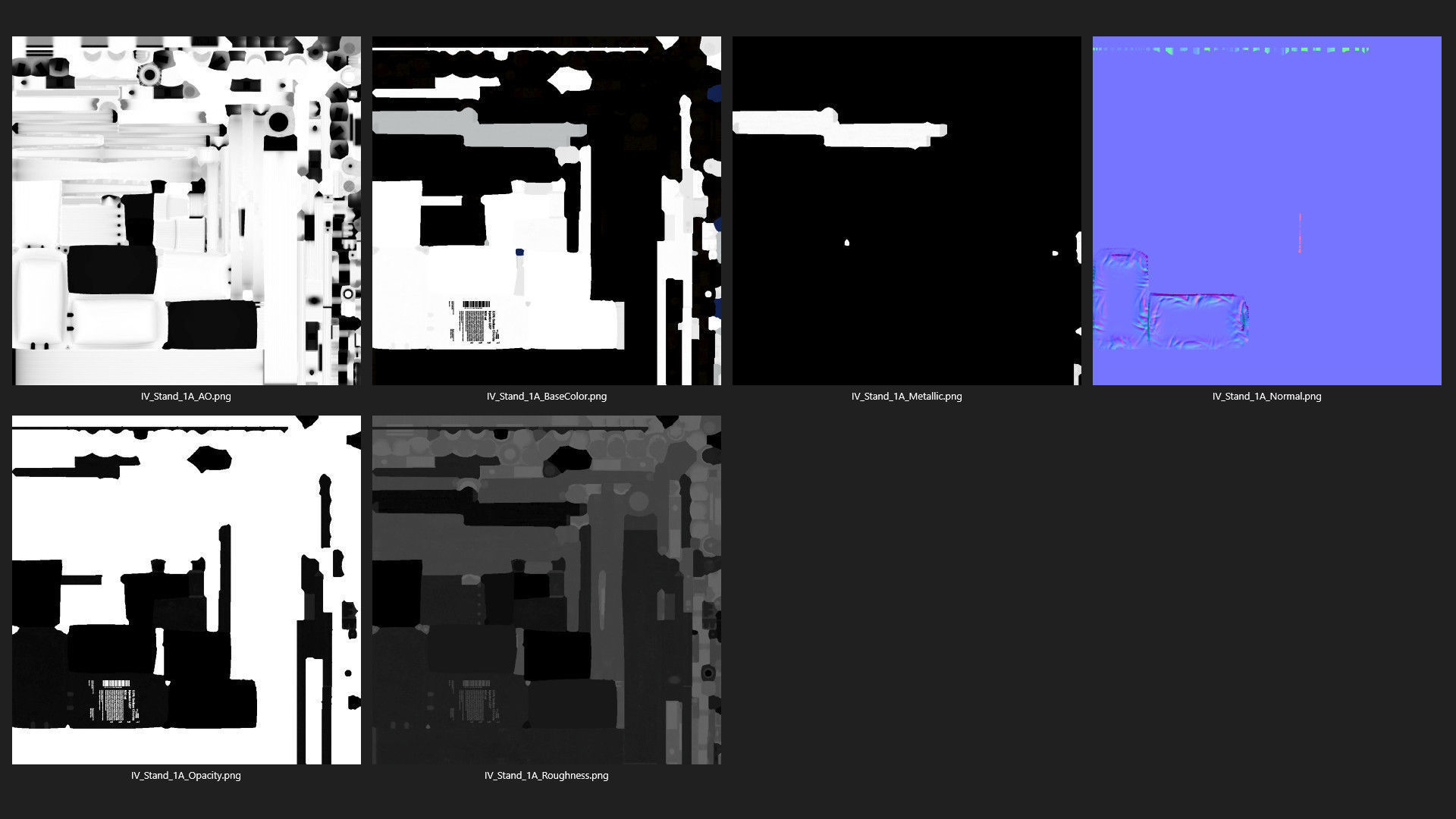 IV Stand 1A Low-poly 3D model_11