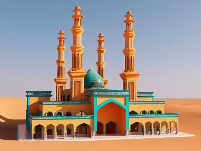 Mosque and Desert terrain version 1