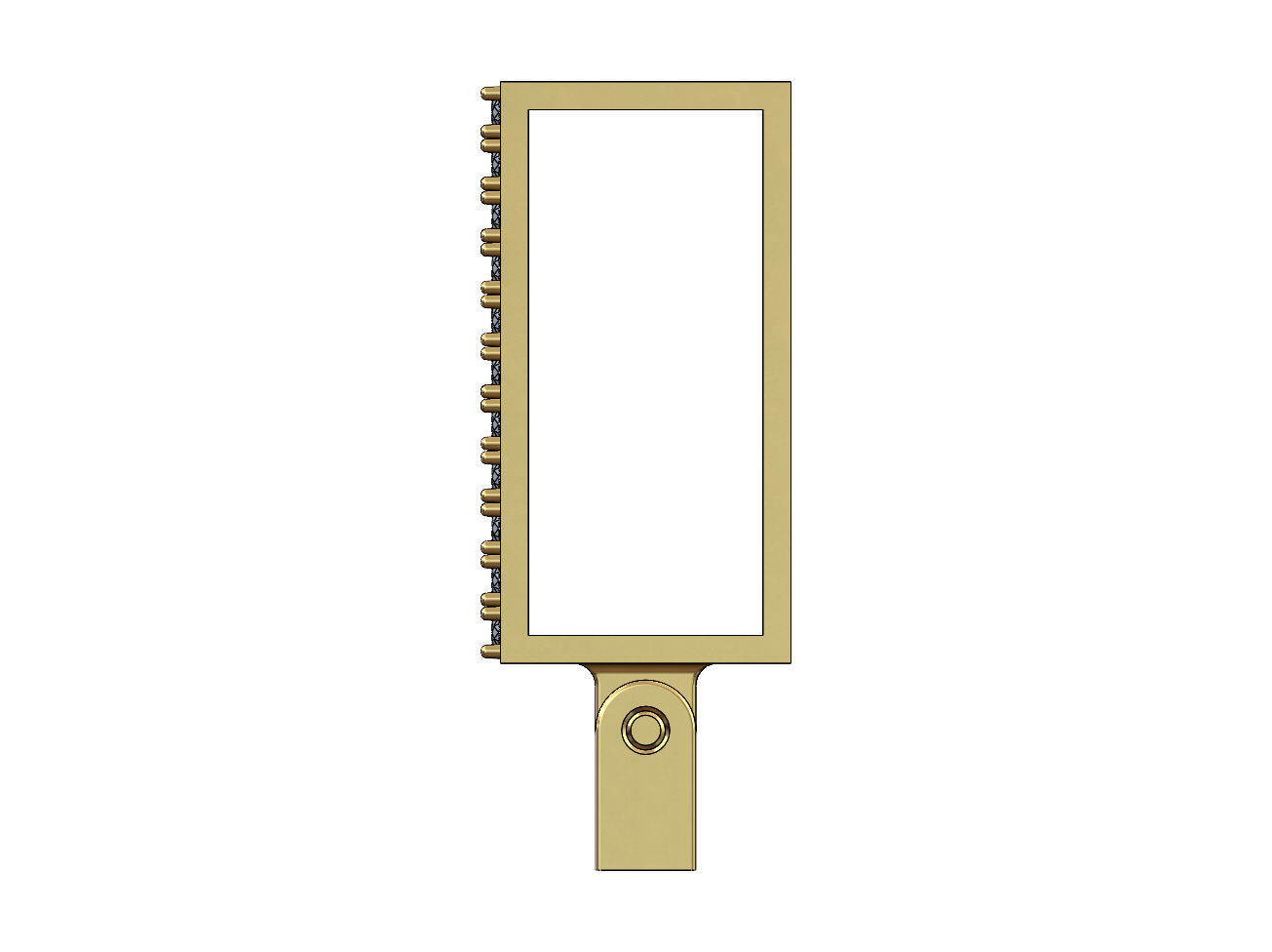 Iced rectangular bail link 24x10mm 3D print model_3