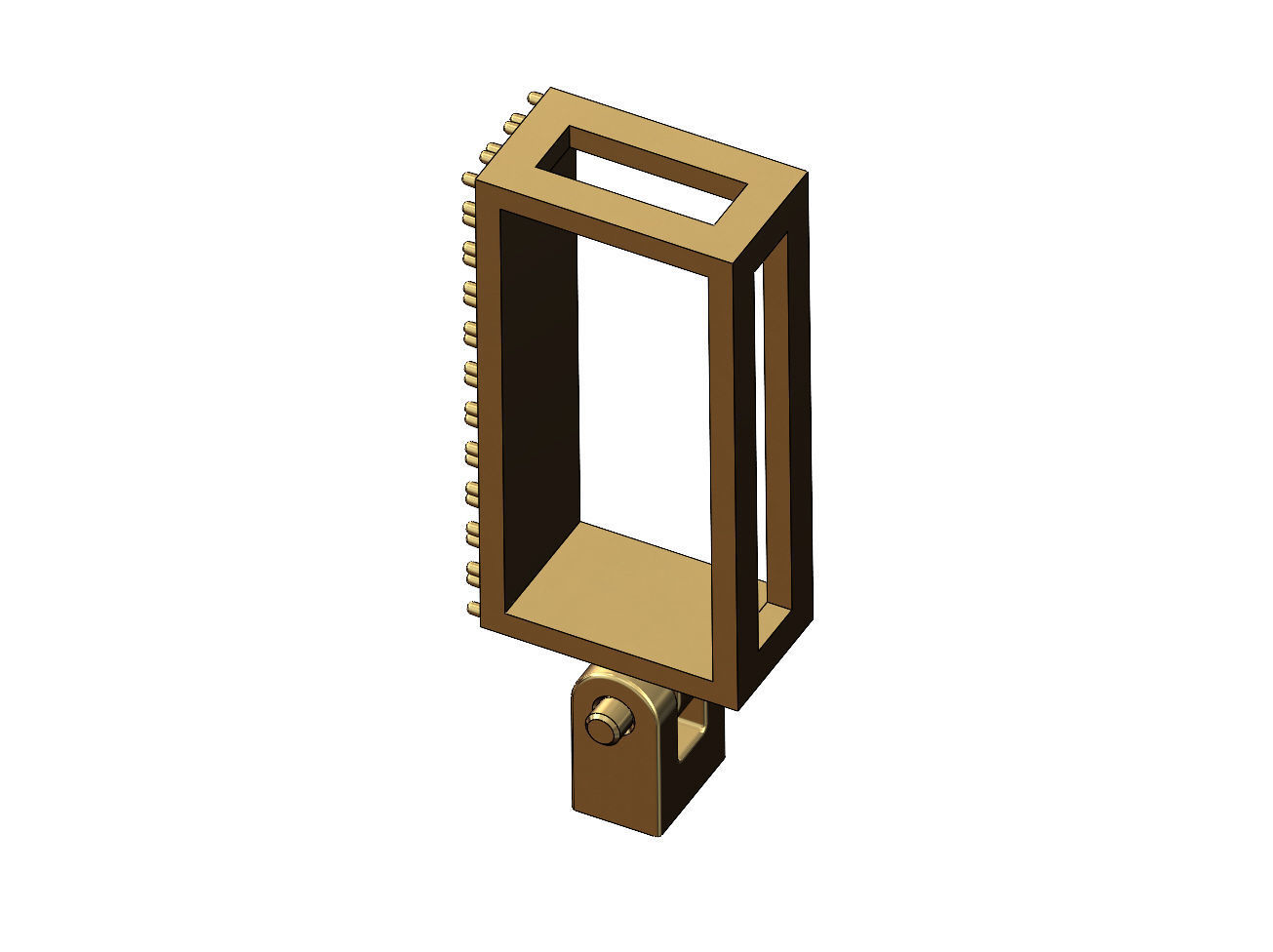 Iced rectangular bail link 24x10mm 3D print model_4