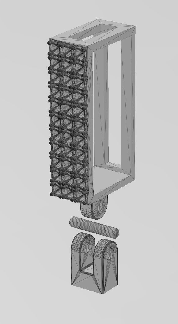 Iced rectangular bail link 24x10mm 3D print model_14