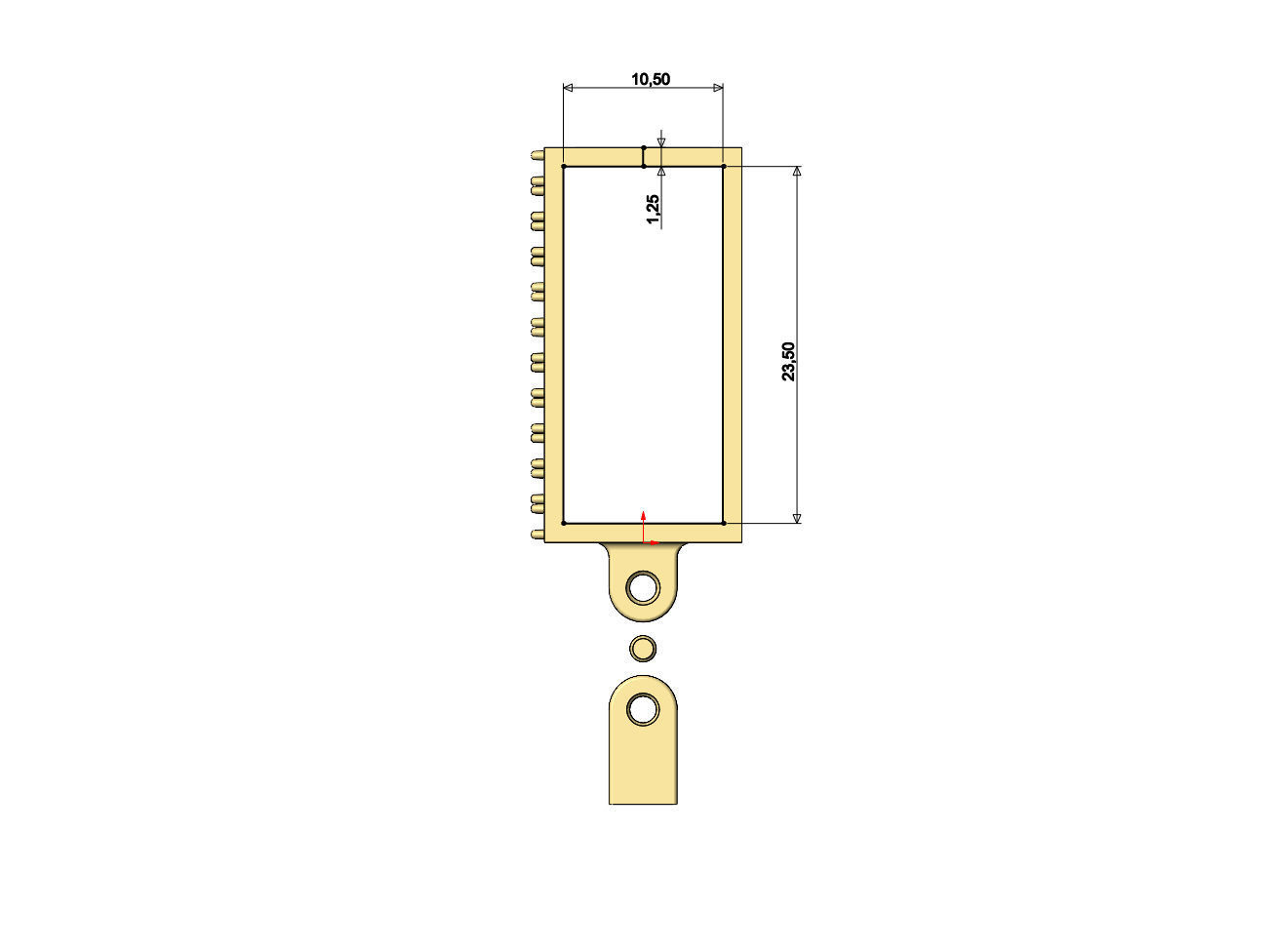 Iced rectangular bail link 24x10mm 3D print model_8