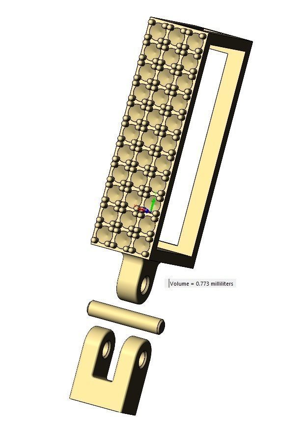 Iced rectangular bail link 24x10mm 3D print model_12