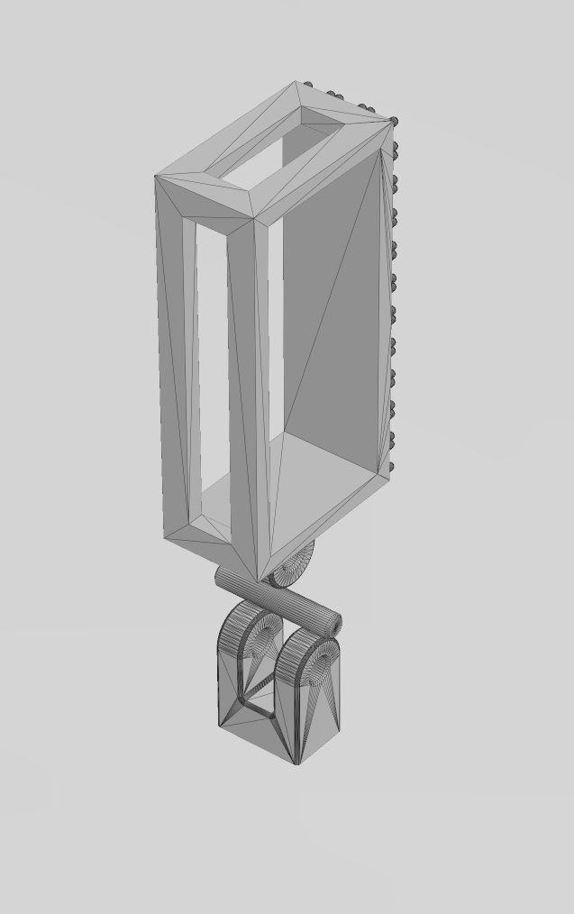 Iced rectangular bail link 24x10mm 3D print model_13
