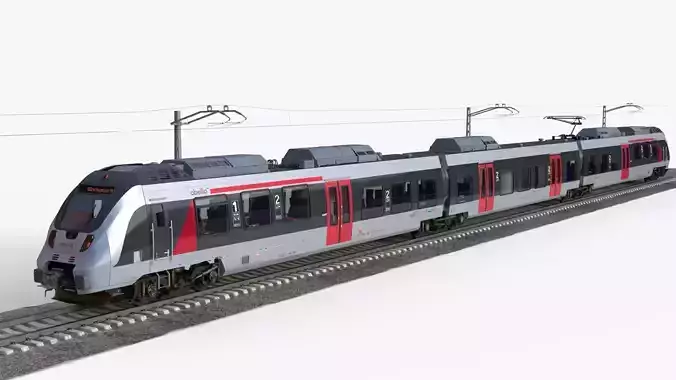 Bombardier TALENT Train Abelio Rigged Animated 3D model