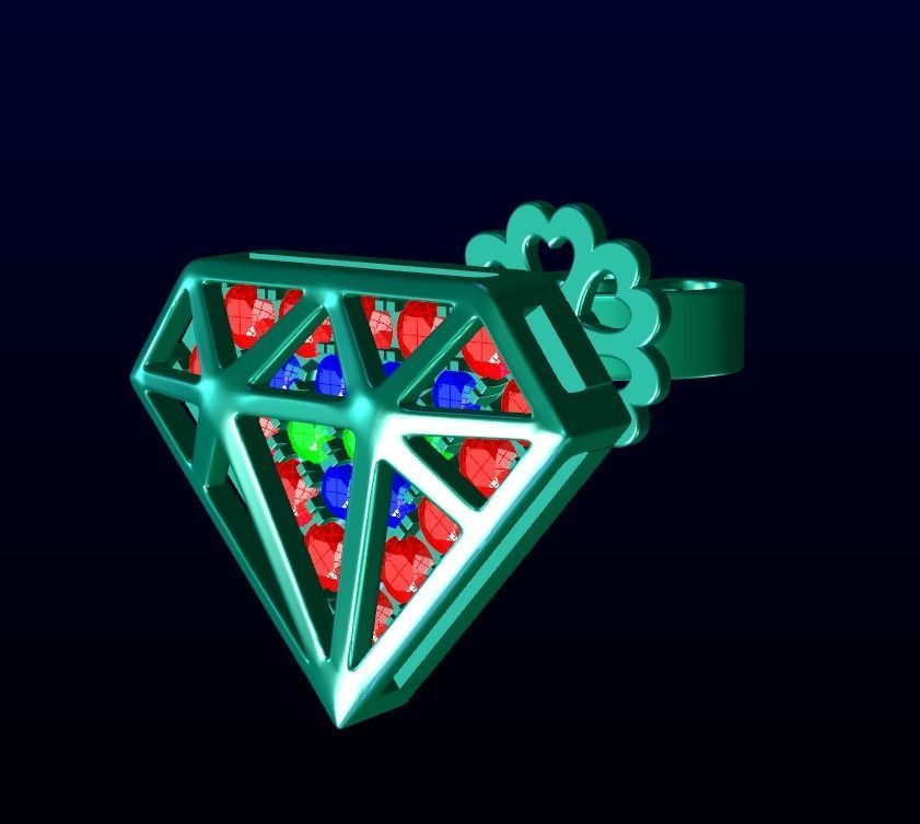 Diamond Hidden Earring 1 3D print model_4