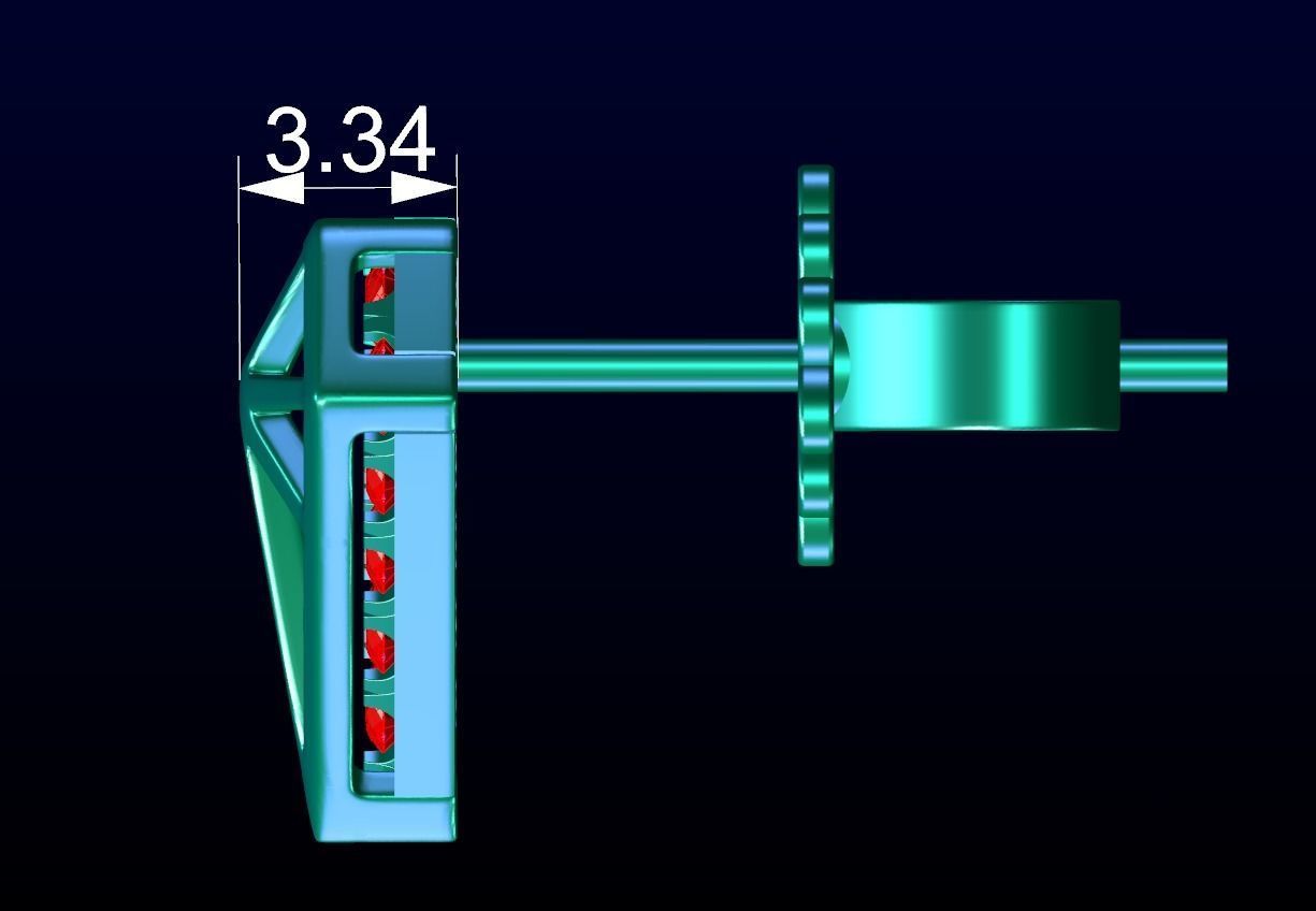 Diamond Hidden Earring 1 3D print model_3