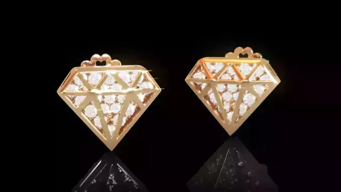 Diamond Hidden Earring 1 3D print model