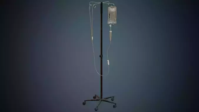 IV Stand 1B Low-poly 3D model