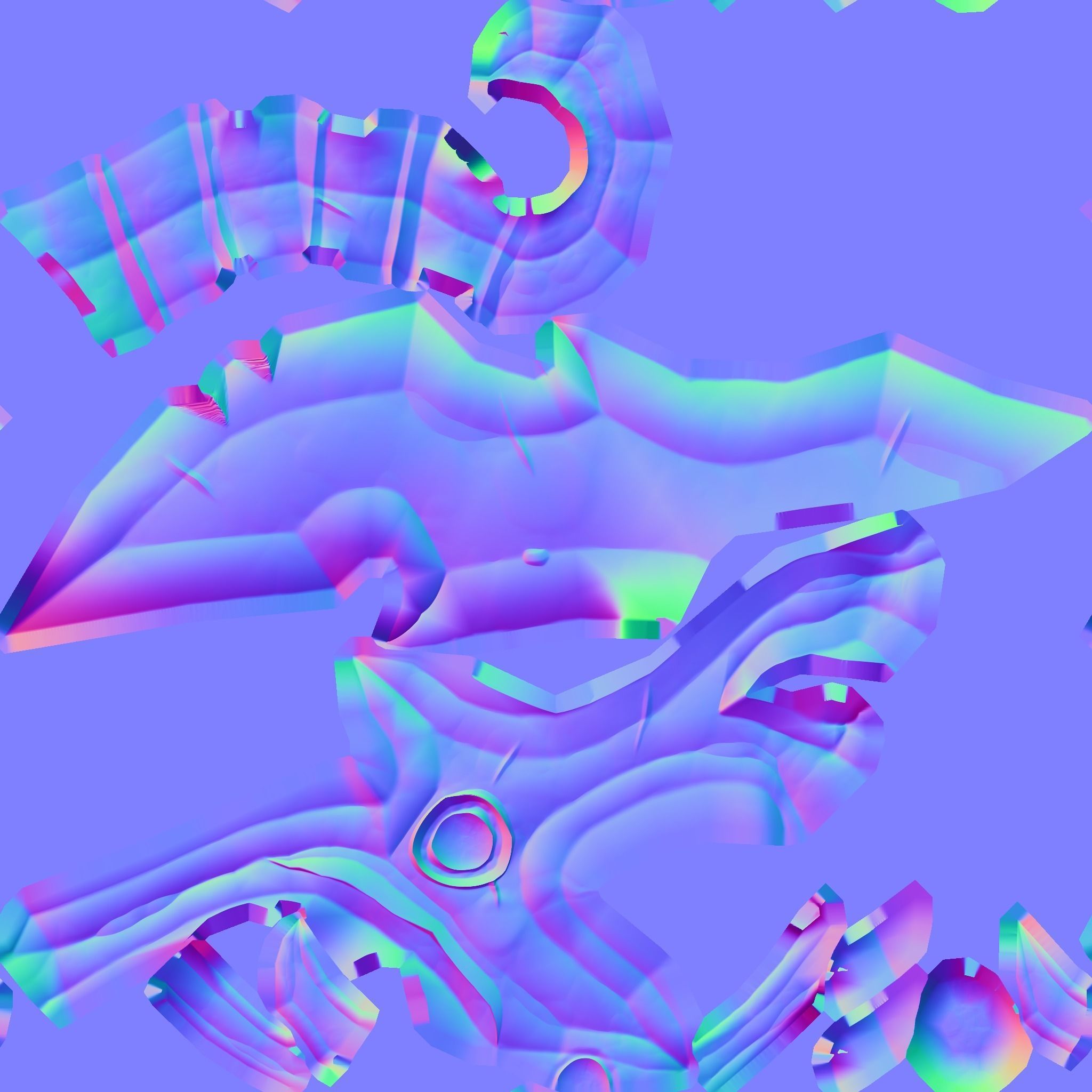 Gold-Krystall Stylize Sword Low-poly 3D model_5