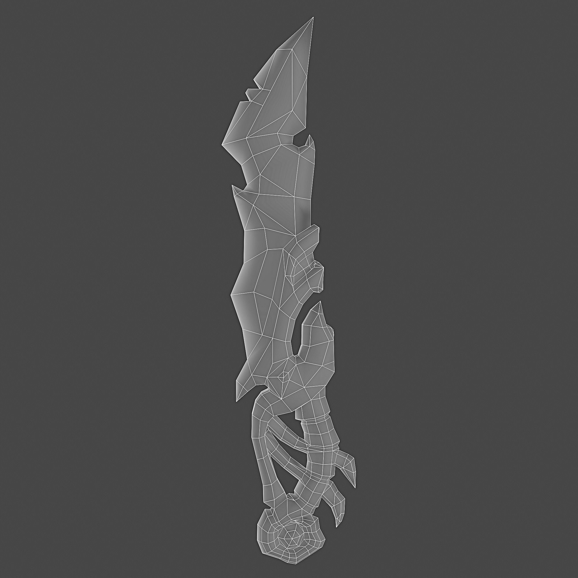 Gold-Krystall Stylize Sword Low-poly 3D model_3