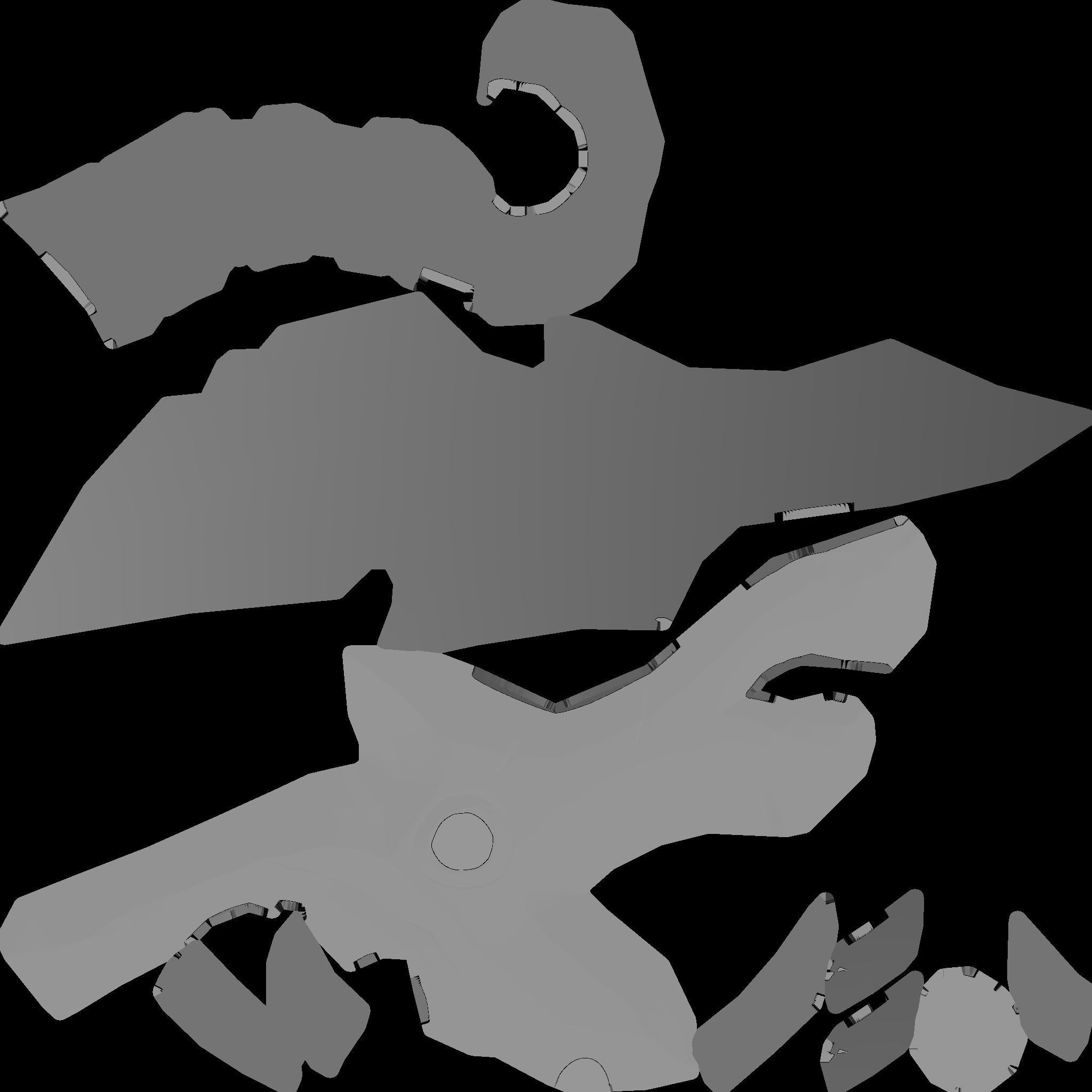 Gold-Krystall Stylize Sword Low-poly 3D model_7