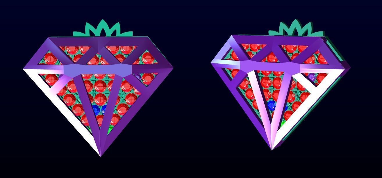 Hidden Diamond earrings 2 3D print model_5