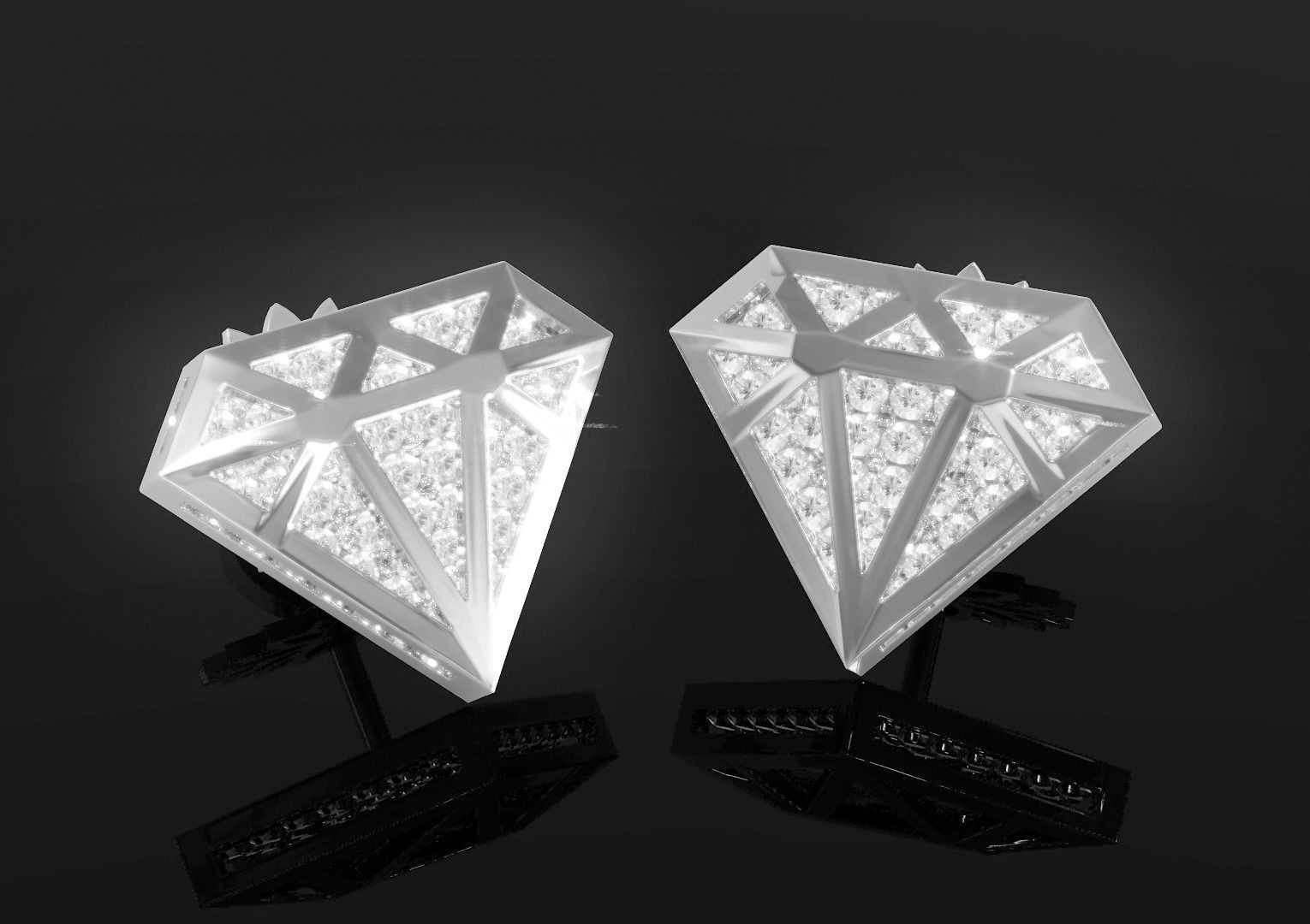 Hidden Diamond earrings 2 3D print model_1