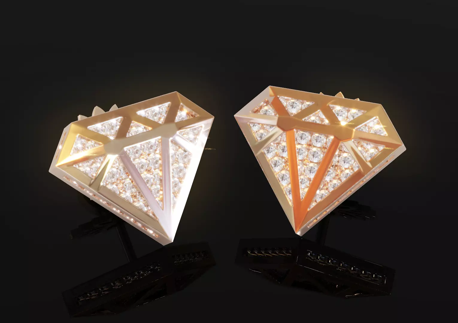 Hidden Diamond earrings 2 3D print model_0