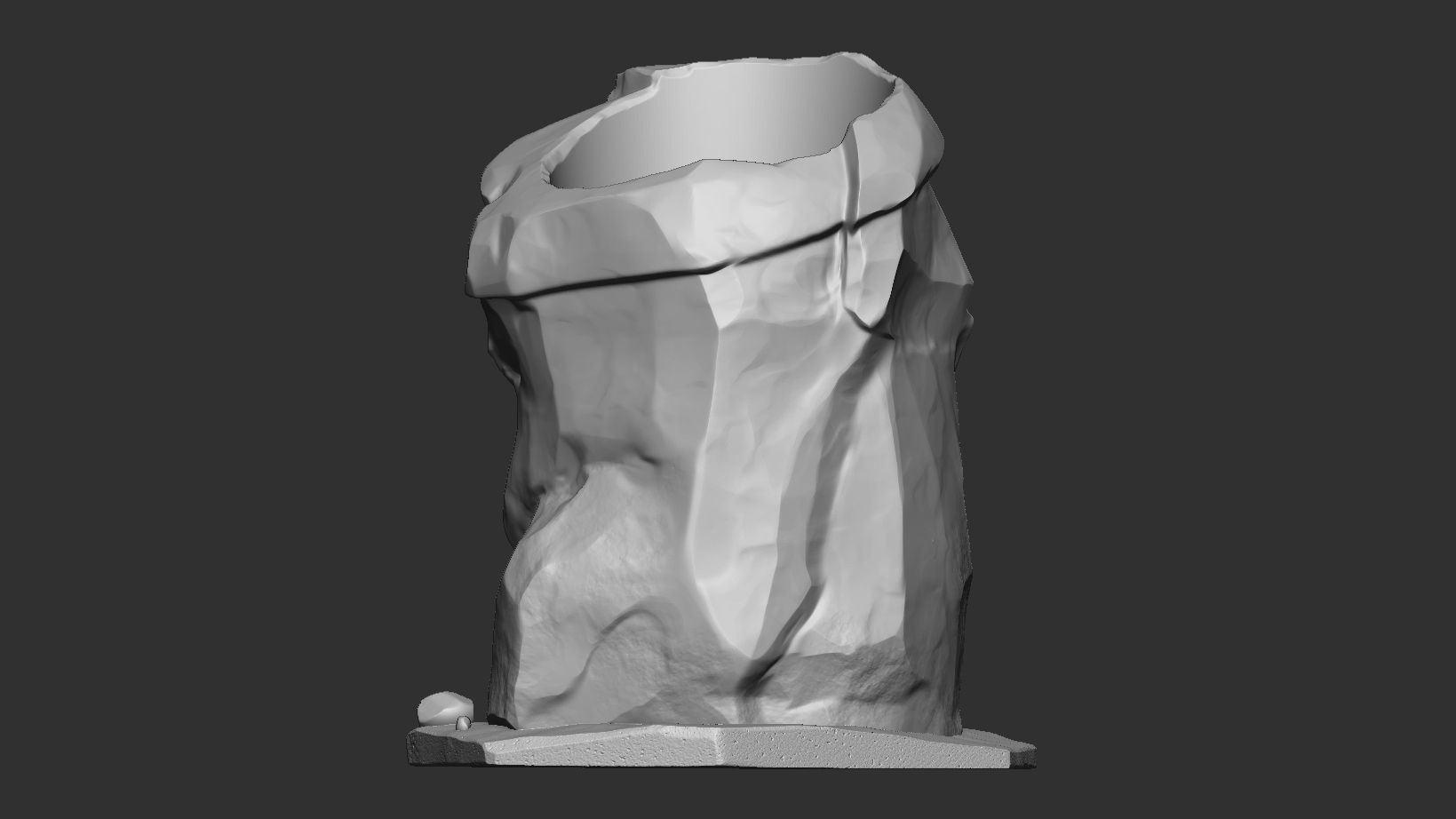 Head from stone pot 3D print model_4