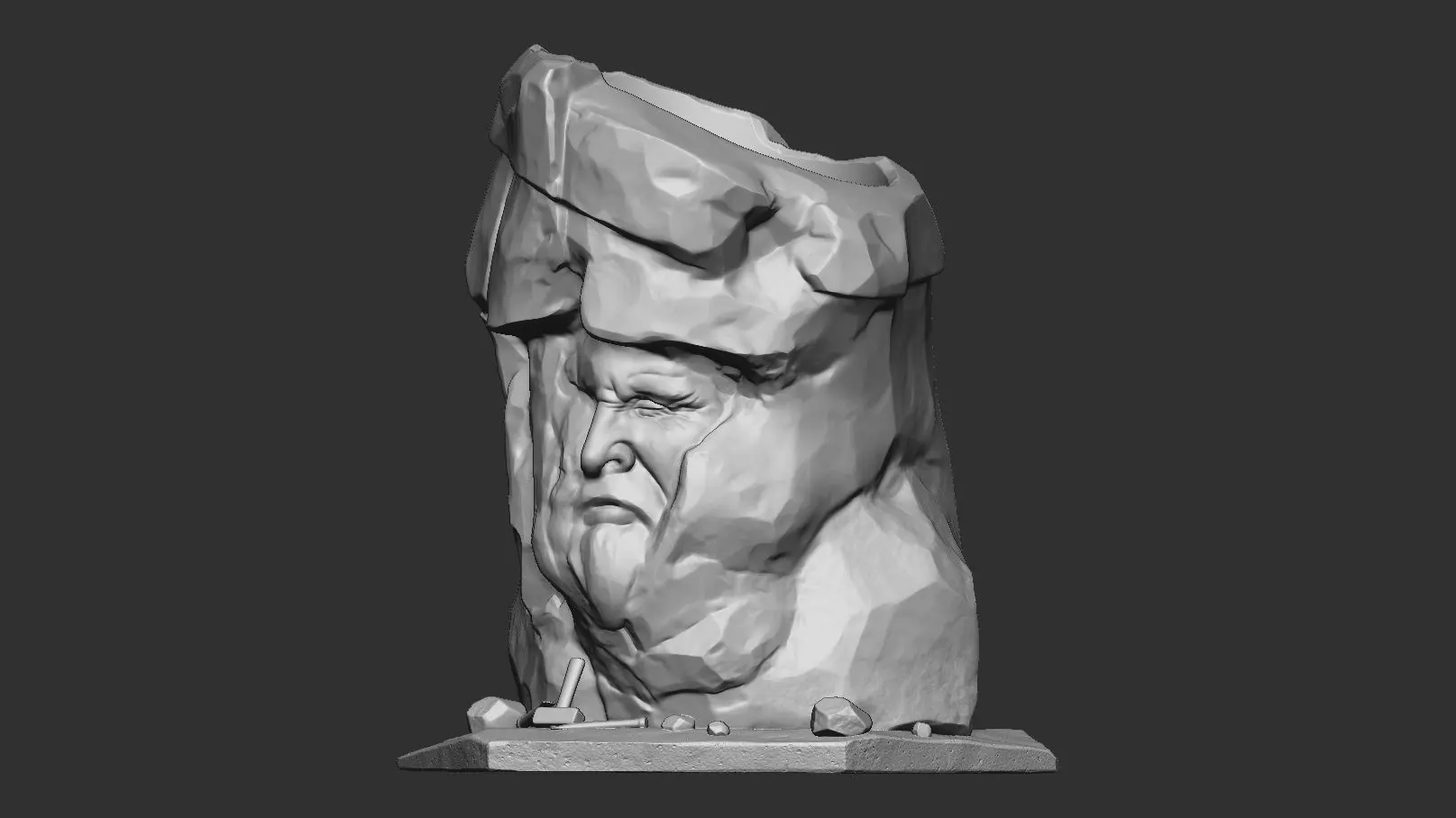 Head from stone pot 3D print model_0