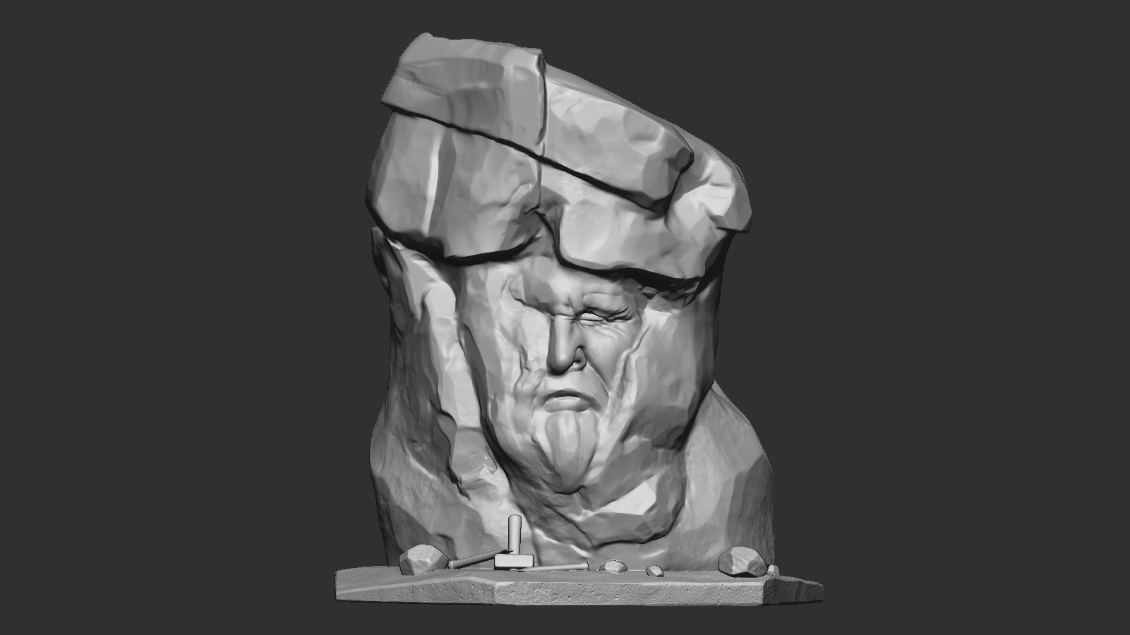 Head from stone pot 3D print model_1