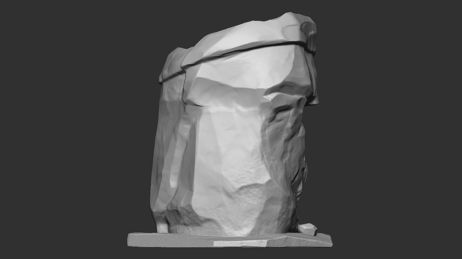 Head from stone pot 3D print model_3