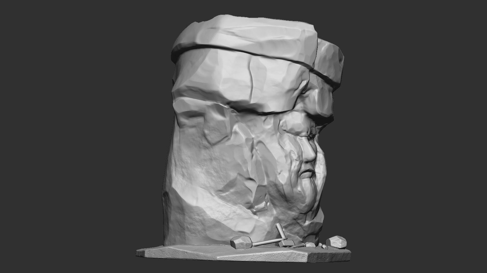 Head from stone pot 3D print model_2