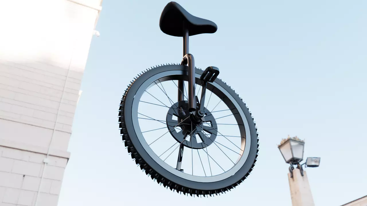 Single wheel car Free 3D model_0