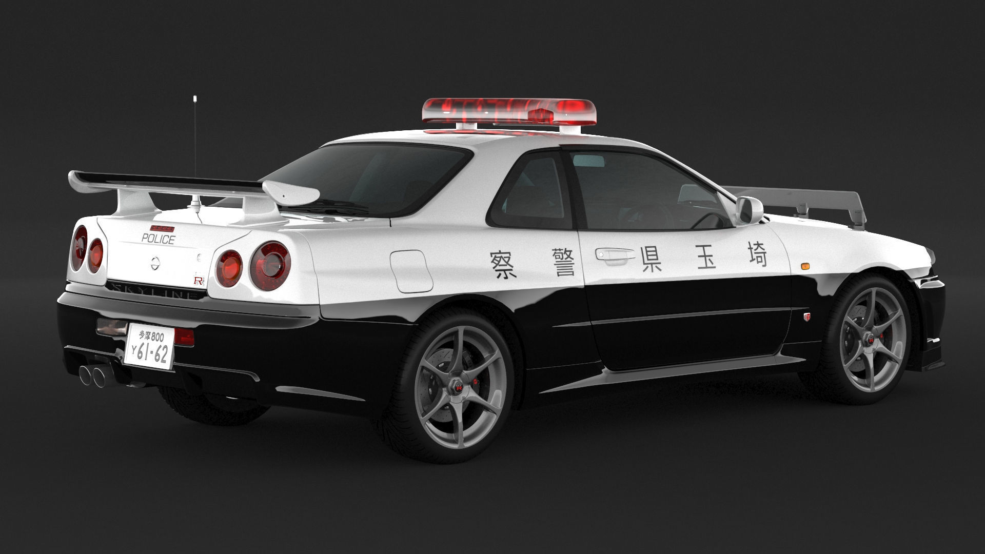 Nissan Skyline GT R R34 Police Car 3D Model CGTrader